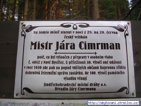 Kaproun - zastávka Járy Cimrmanna